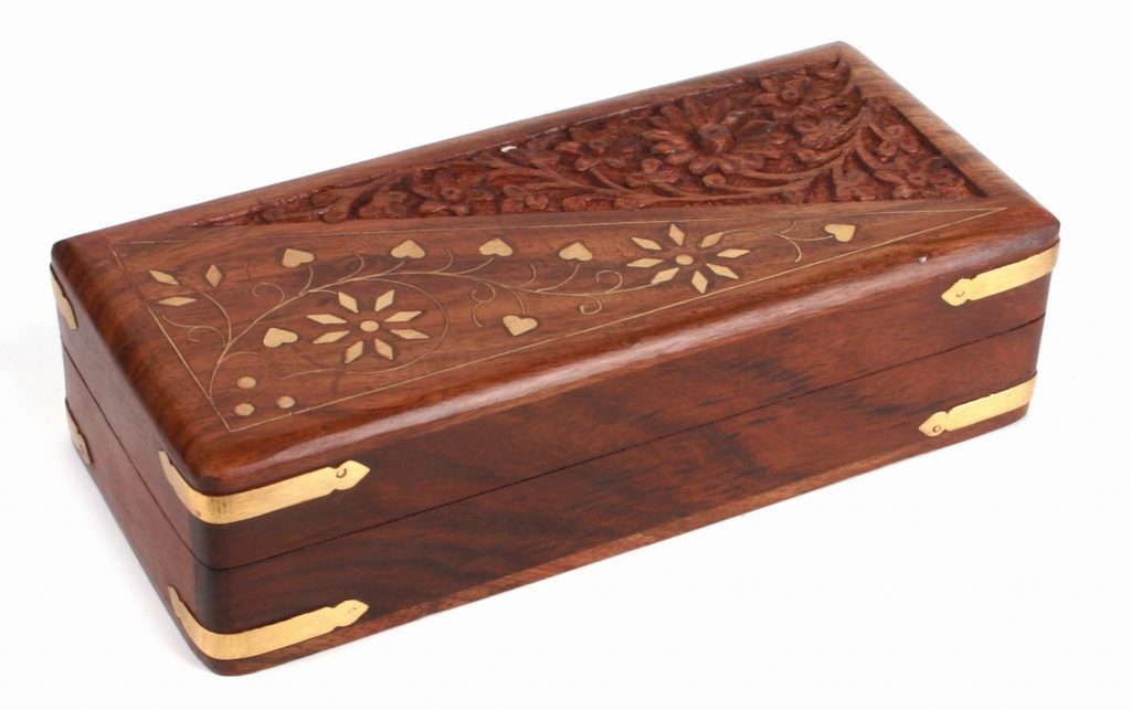 Boîte rectangle en bois de Shesham