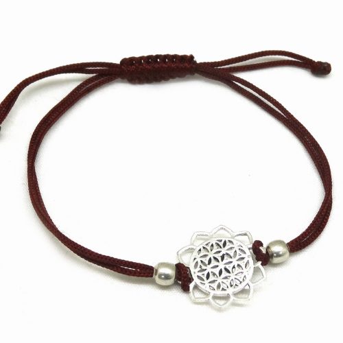 Bracelet « Fleur de vie » Laiton et 100% coton
